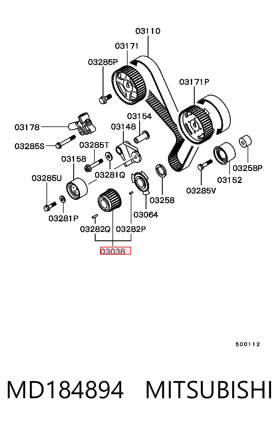 MD184894 Mitsubishi Piñón del cigüeñal 