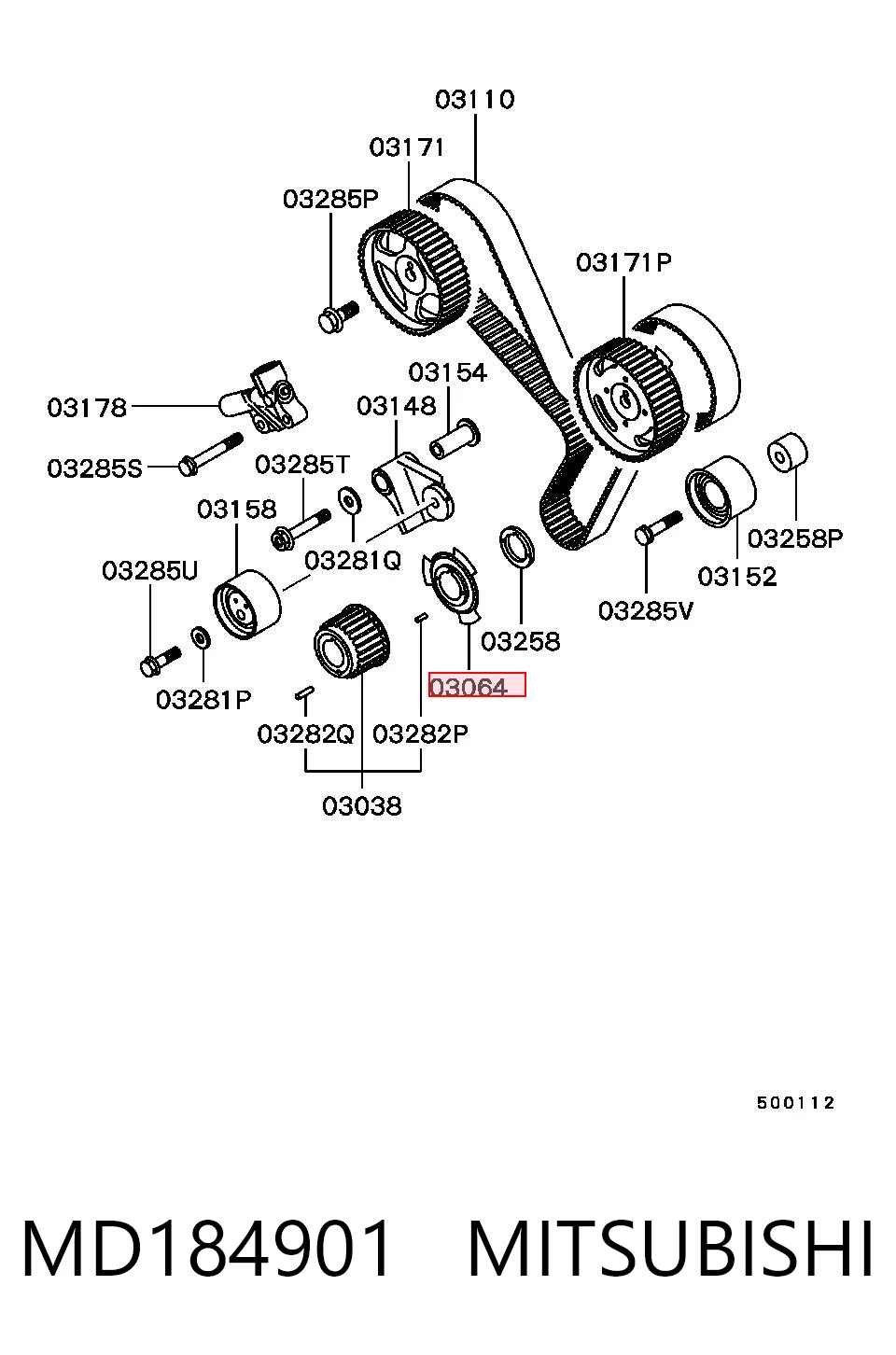 MD184901 Mitsubishi Arandela de cigüeñal