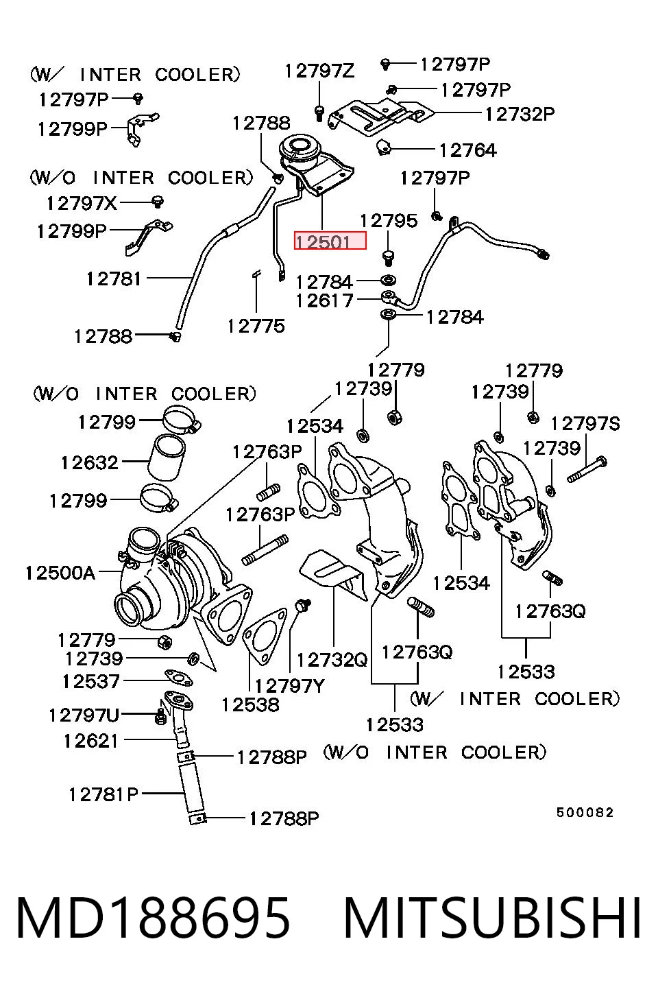 MD188695 Mitsubishi Válvula de regulación para aire de admisión
