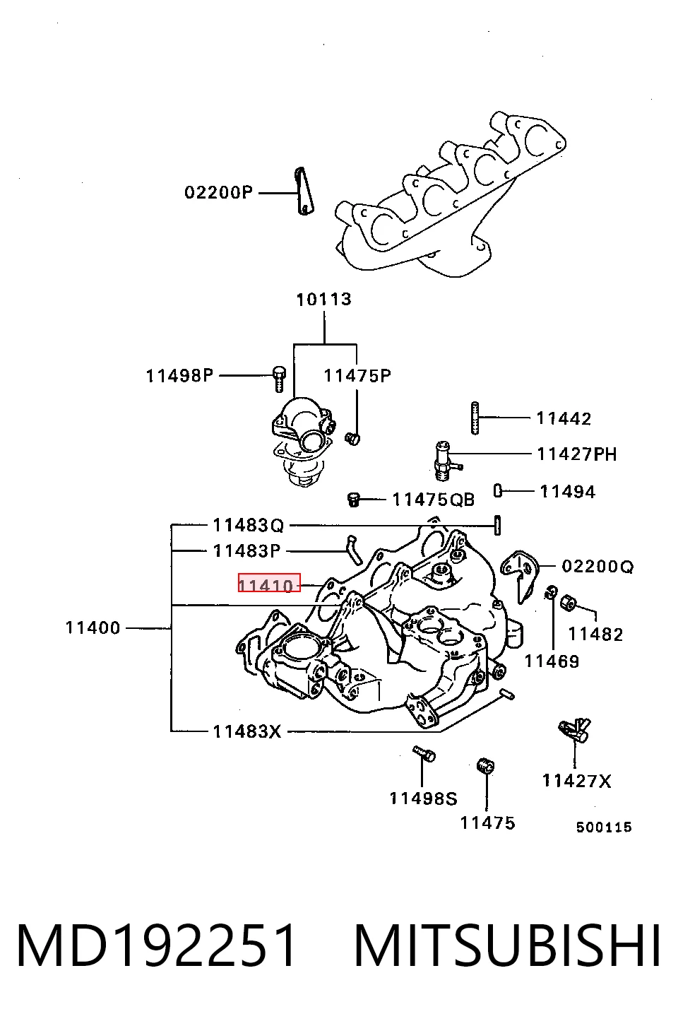 Comprar Junta del colector de admisión Mitsubishi Pajero I L04G a bajo precio