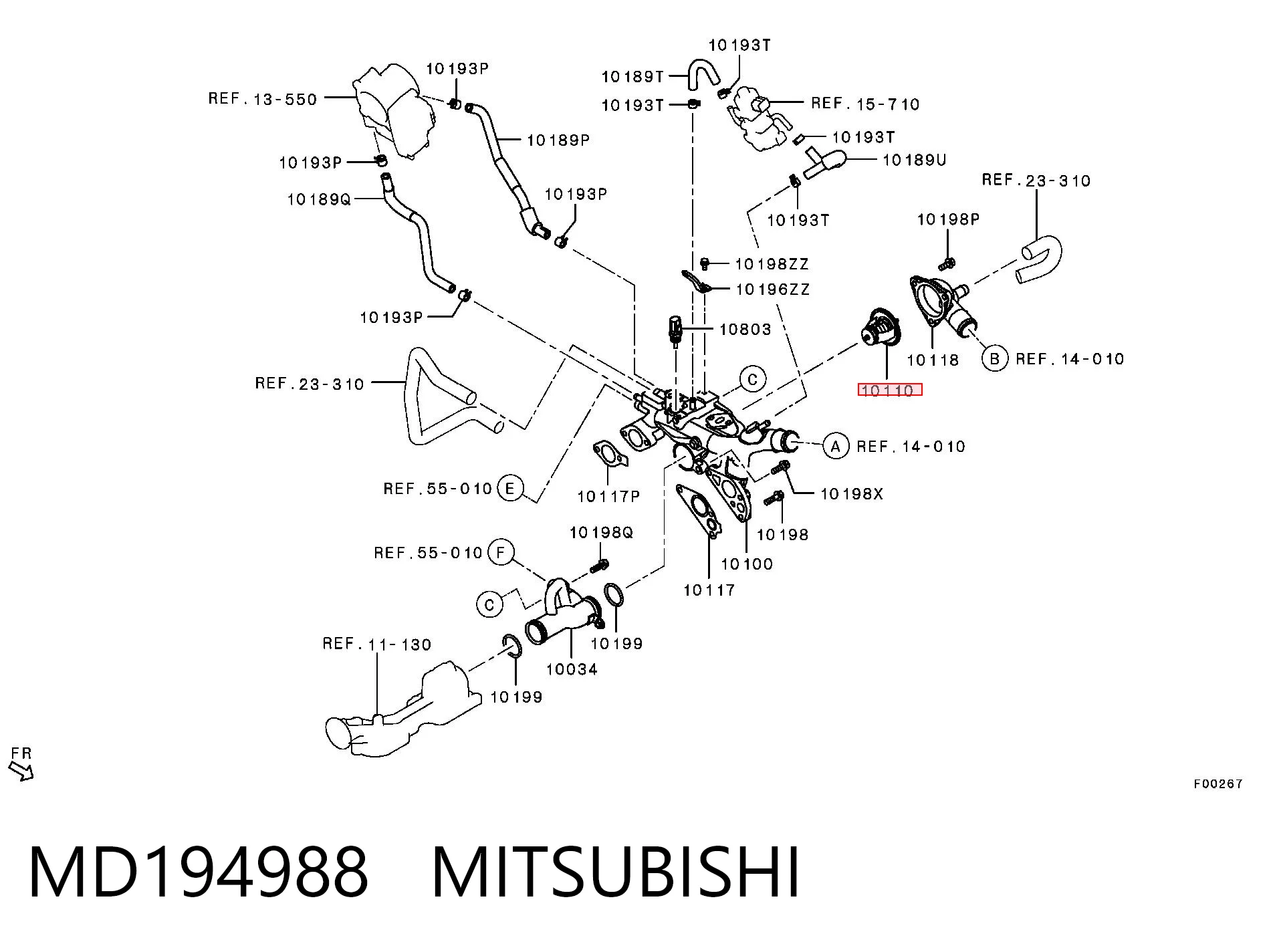 Termostato MITSUBISHI MD194988