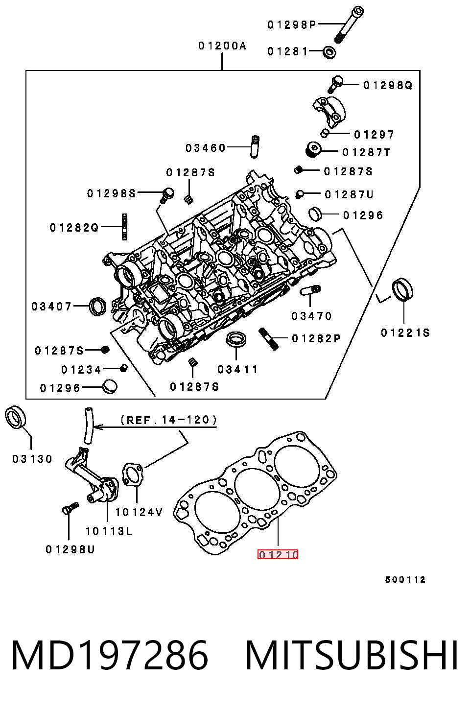 Junta de culata MD197286 MITSUBISHI