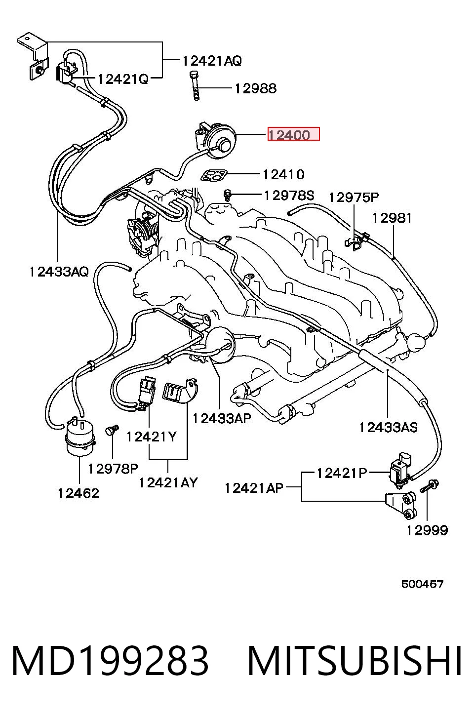 MD199283 Mitsubishi Válvula EGR