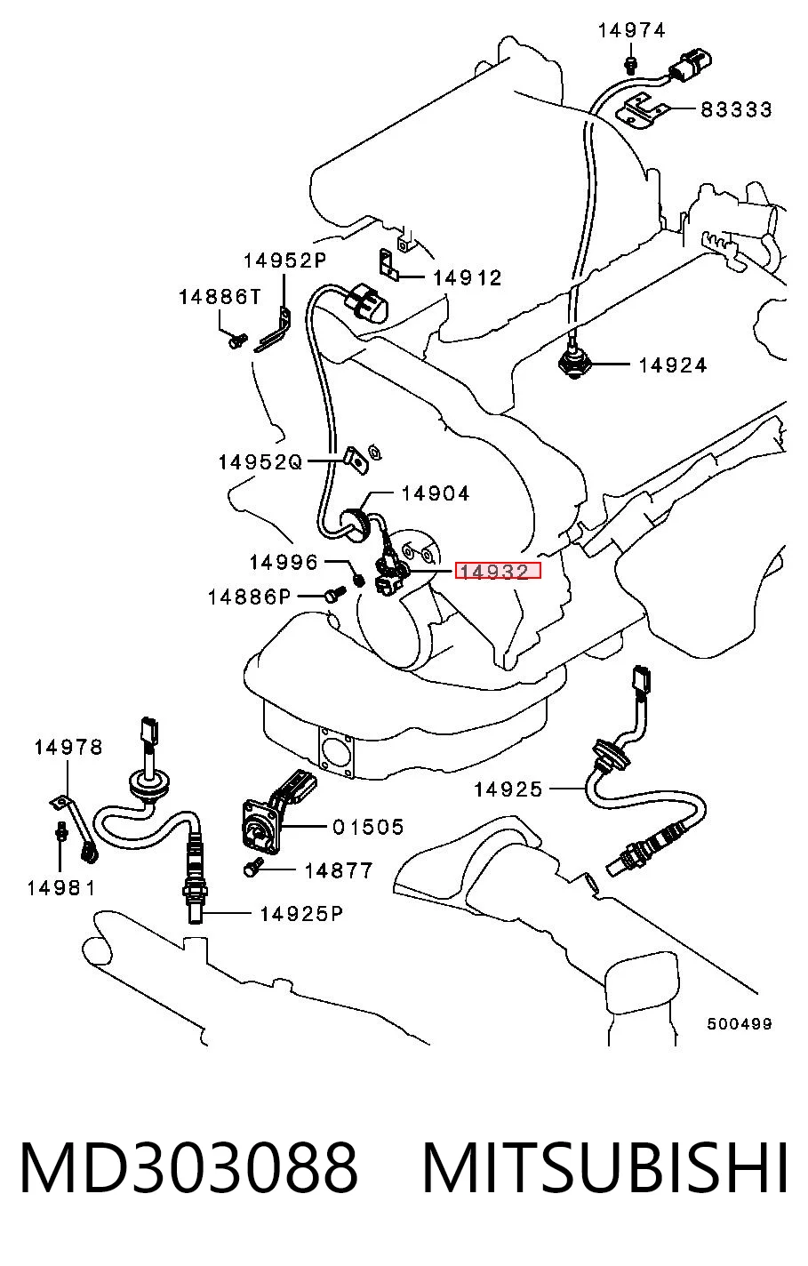 Generador de impulsos, cigüeñal  Mitsubishi Galant VII hatchback (E5A, E7A, E8A) (1992 - 1996) precio, desde 28,06 EUR