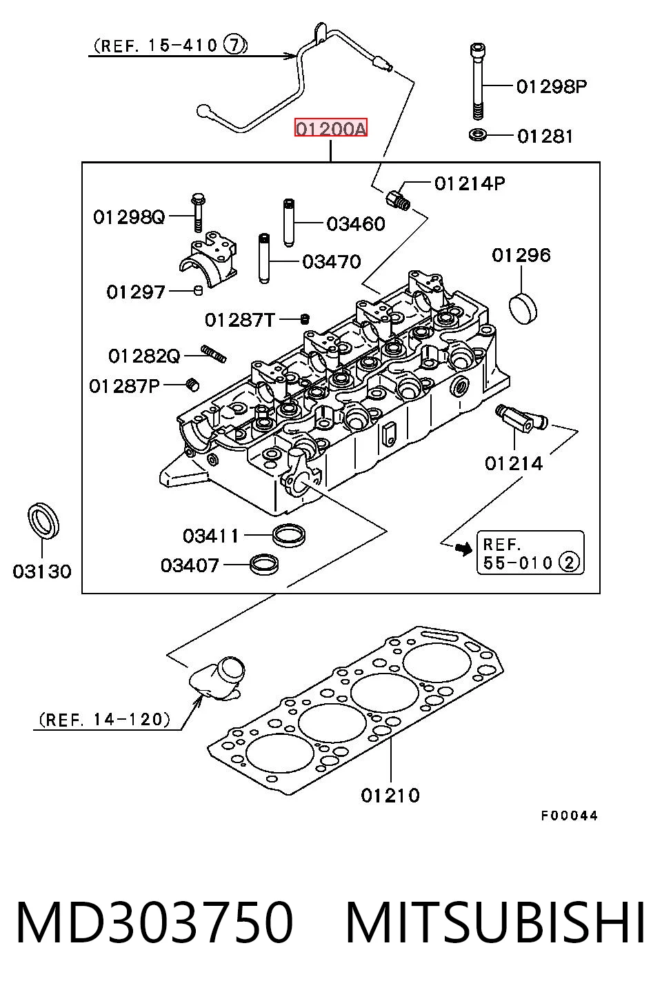 MD303750 Mitsubishi Cabeza del motor