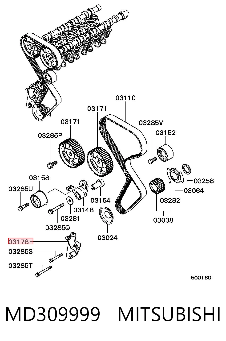 Tensor, correa dentada para Mitsubishi Pajero PININ H60, H70