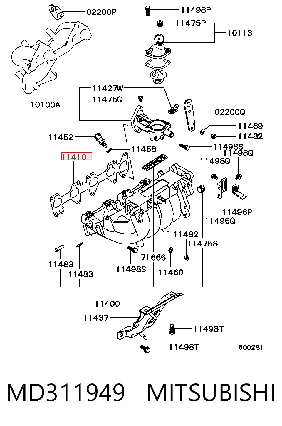 Junta de colector de admisión Mitsubishi Lancer IV sedán (C6A, C7A) (1988 - 1992) precio, desde 6,08 EUR