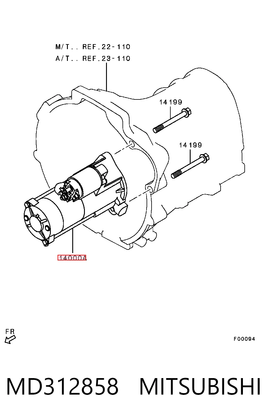 MD312858 Mitsubishi Arranque motores
