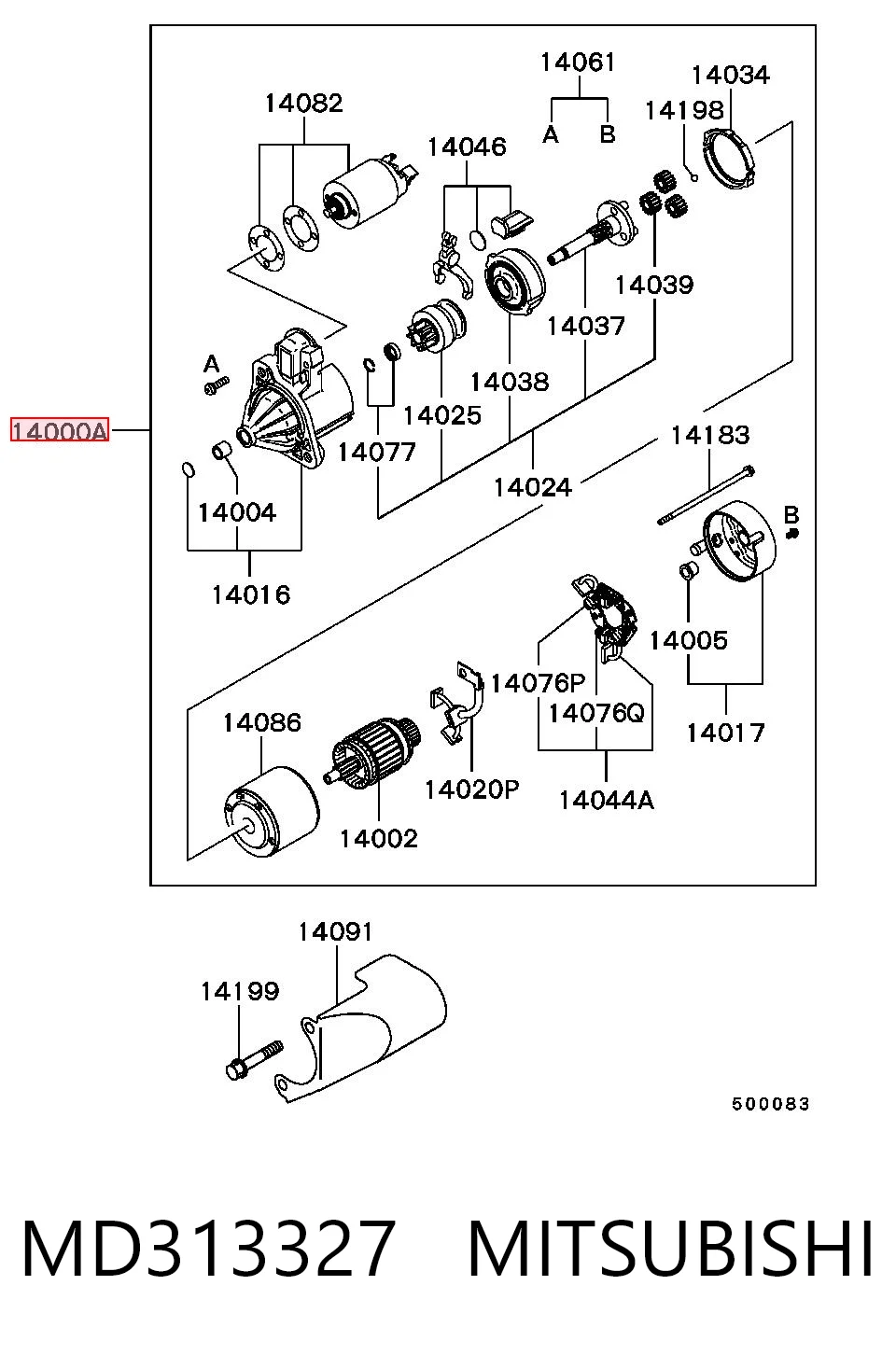 MD313327 Mitsubishi Arranque motores