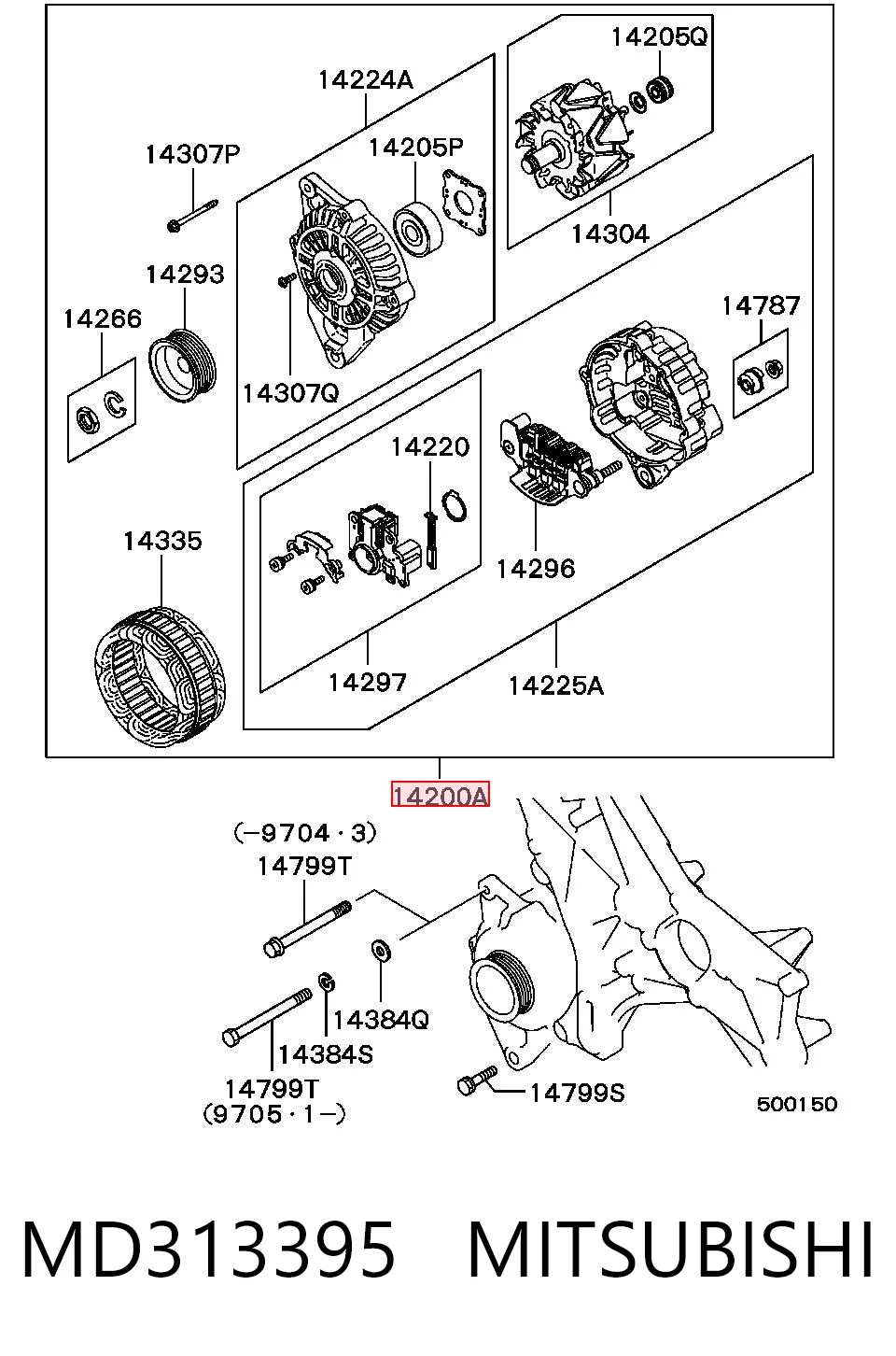 MD313395 Mitsubishi Alternador de coche