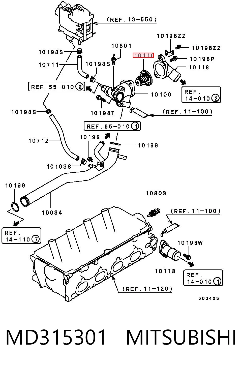 MD315301 Mitsubishi Termostato de agua