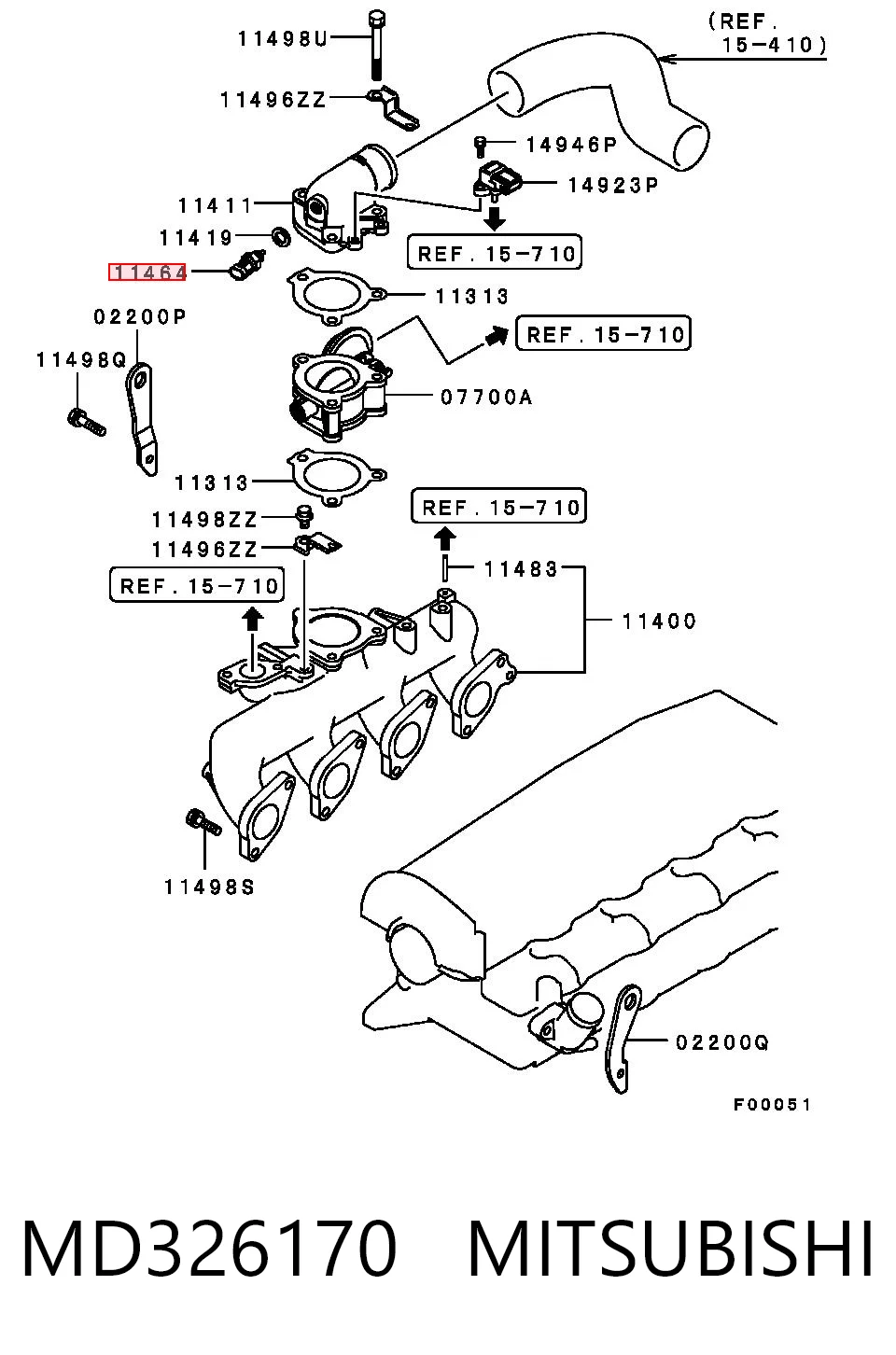 MD326170 Mitsubishi Sensor de temperatura del aire de admisión