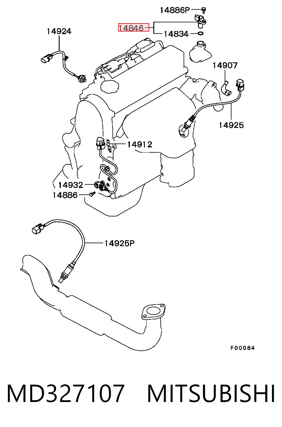 MD327107 Mitsubishi Sensor posición arbol de levas