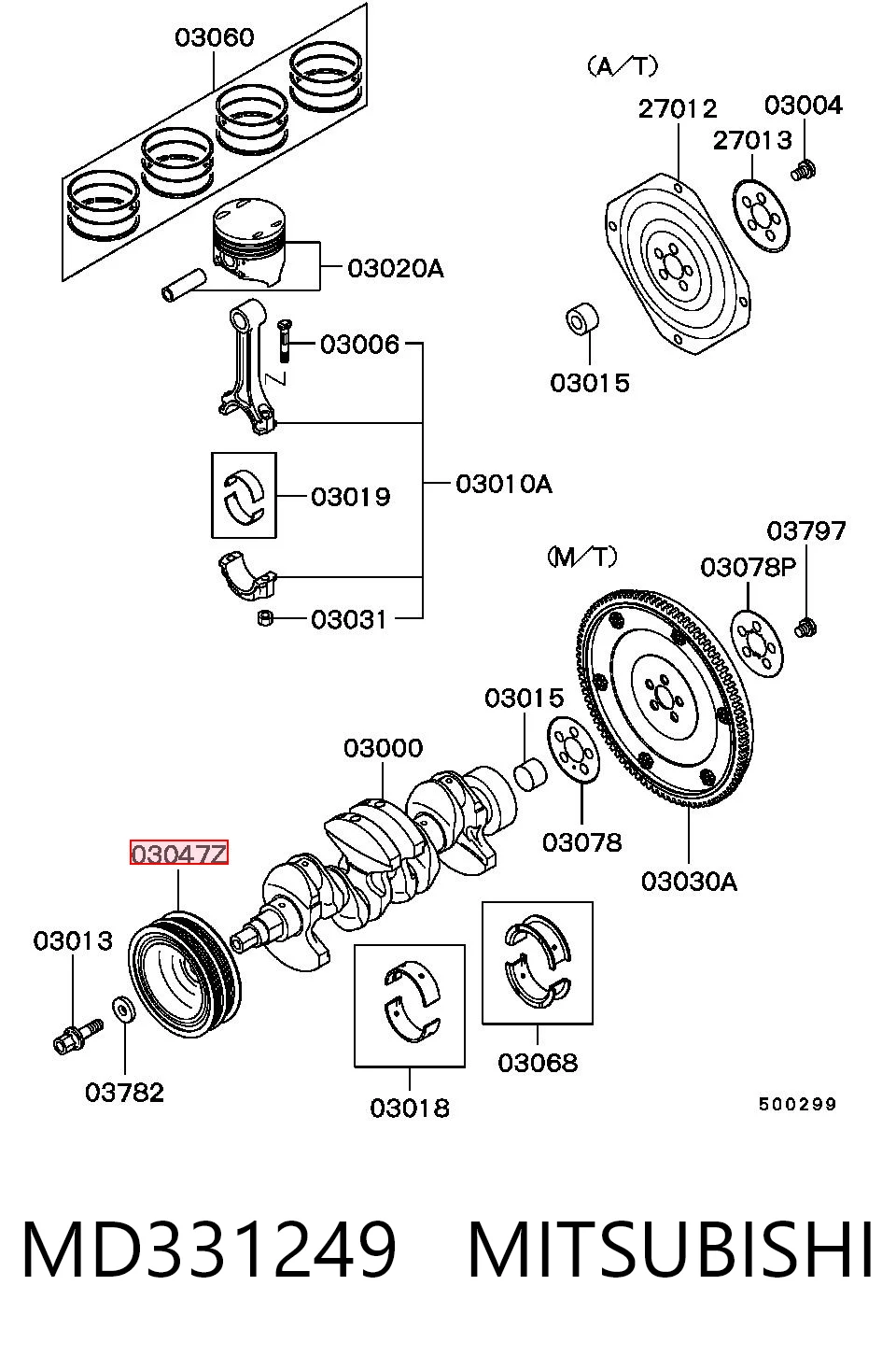 Polea del cigüeñal MD331249 MITSUBISHI