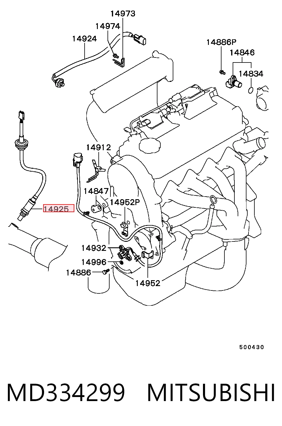 Sonda Lambda MD334299 MITSUBISHI
