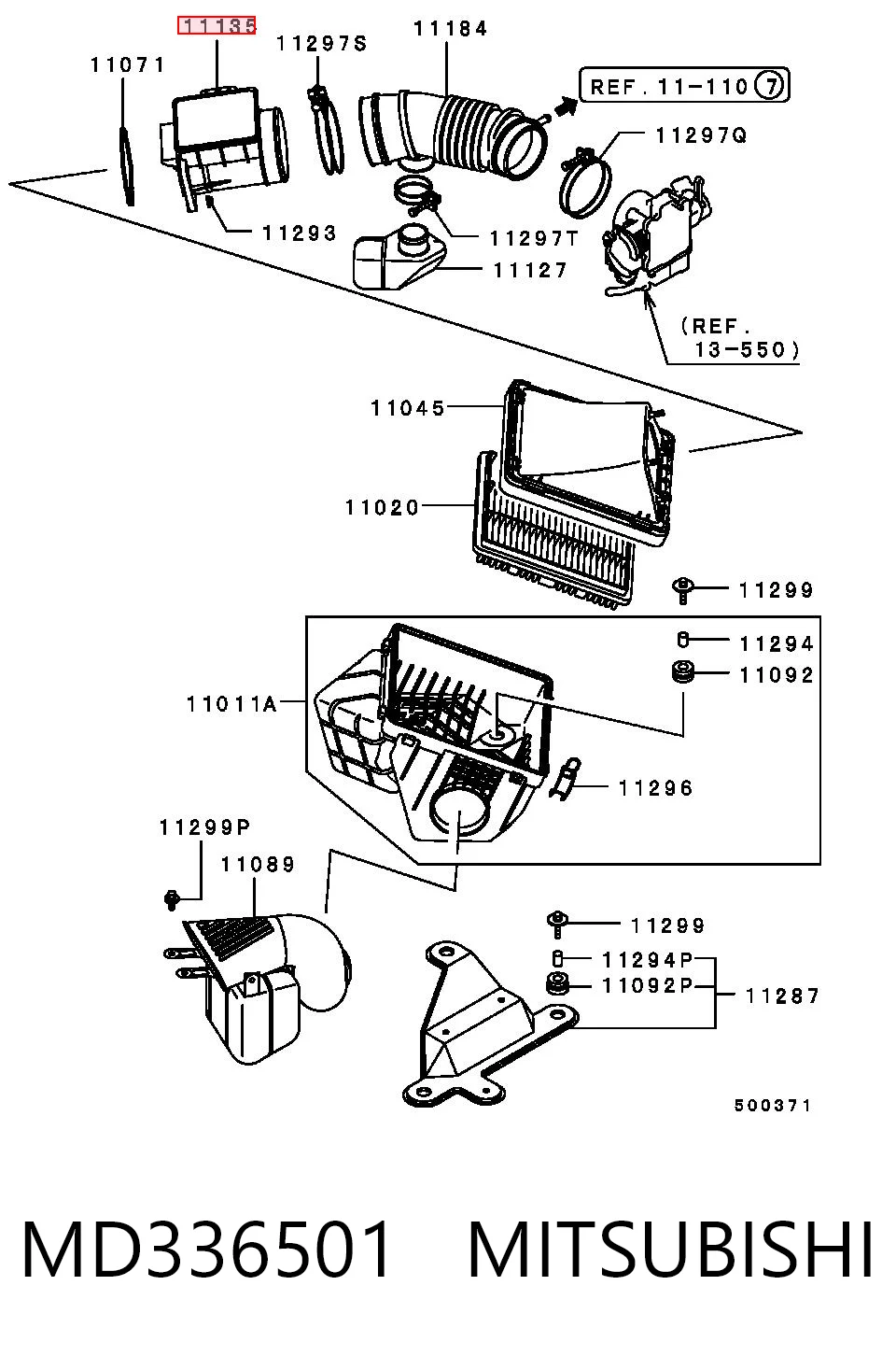 MD336501 Mitsubishi Sensor de flujo de aire