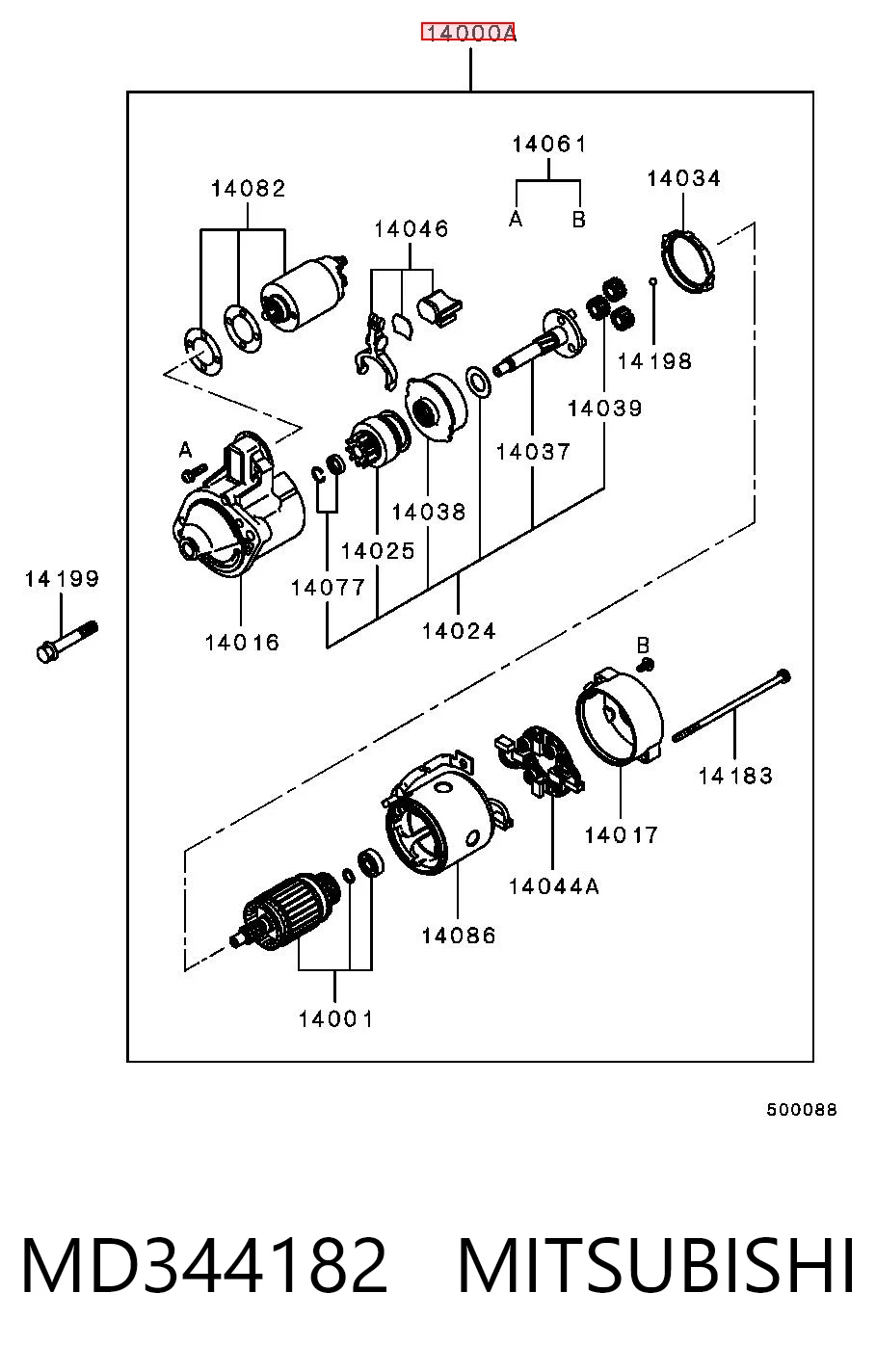 MD344182 Mitsubishi Arranque motores
