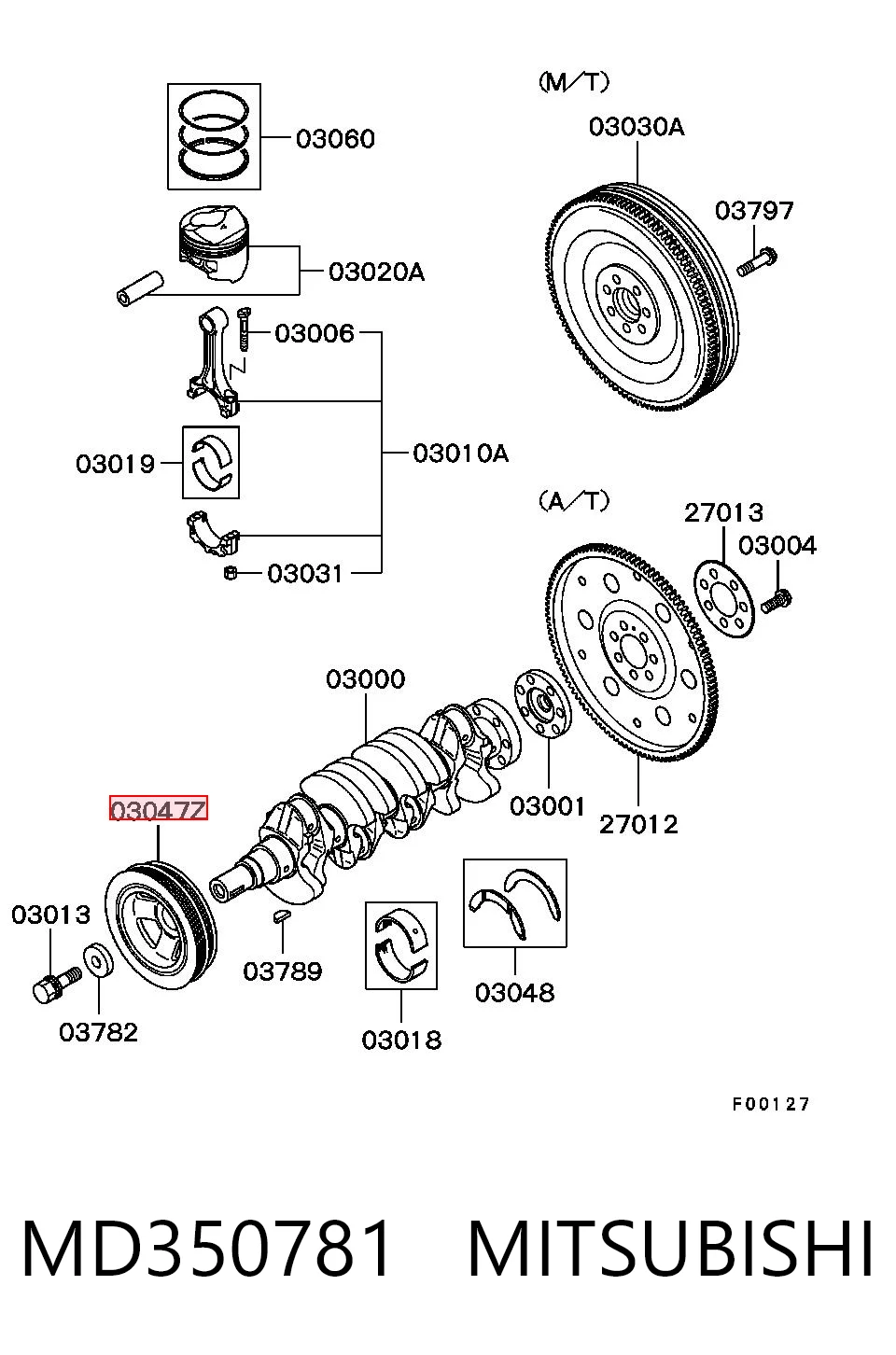 MD350781 Mitsubishi Dámper