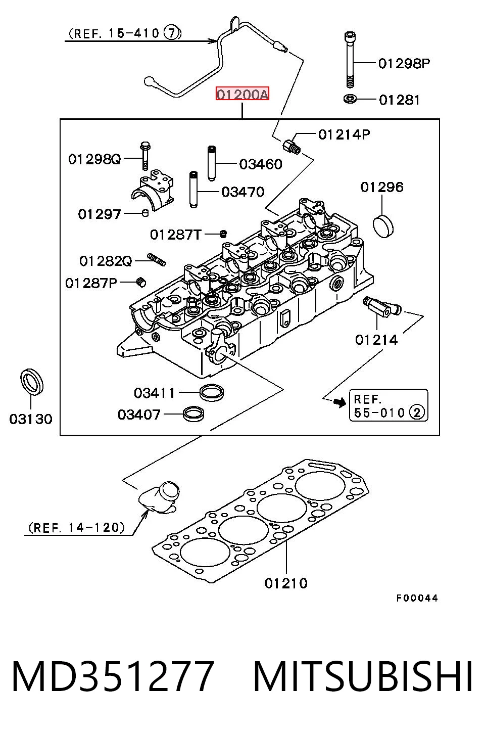 MD351277 Mitsubishi Cabeza del motor