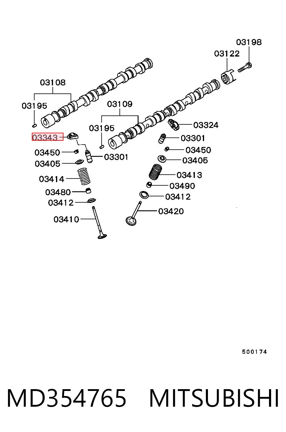 Balancín, distribución del motor para Mitsubishi Pajero PININ H60, H70