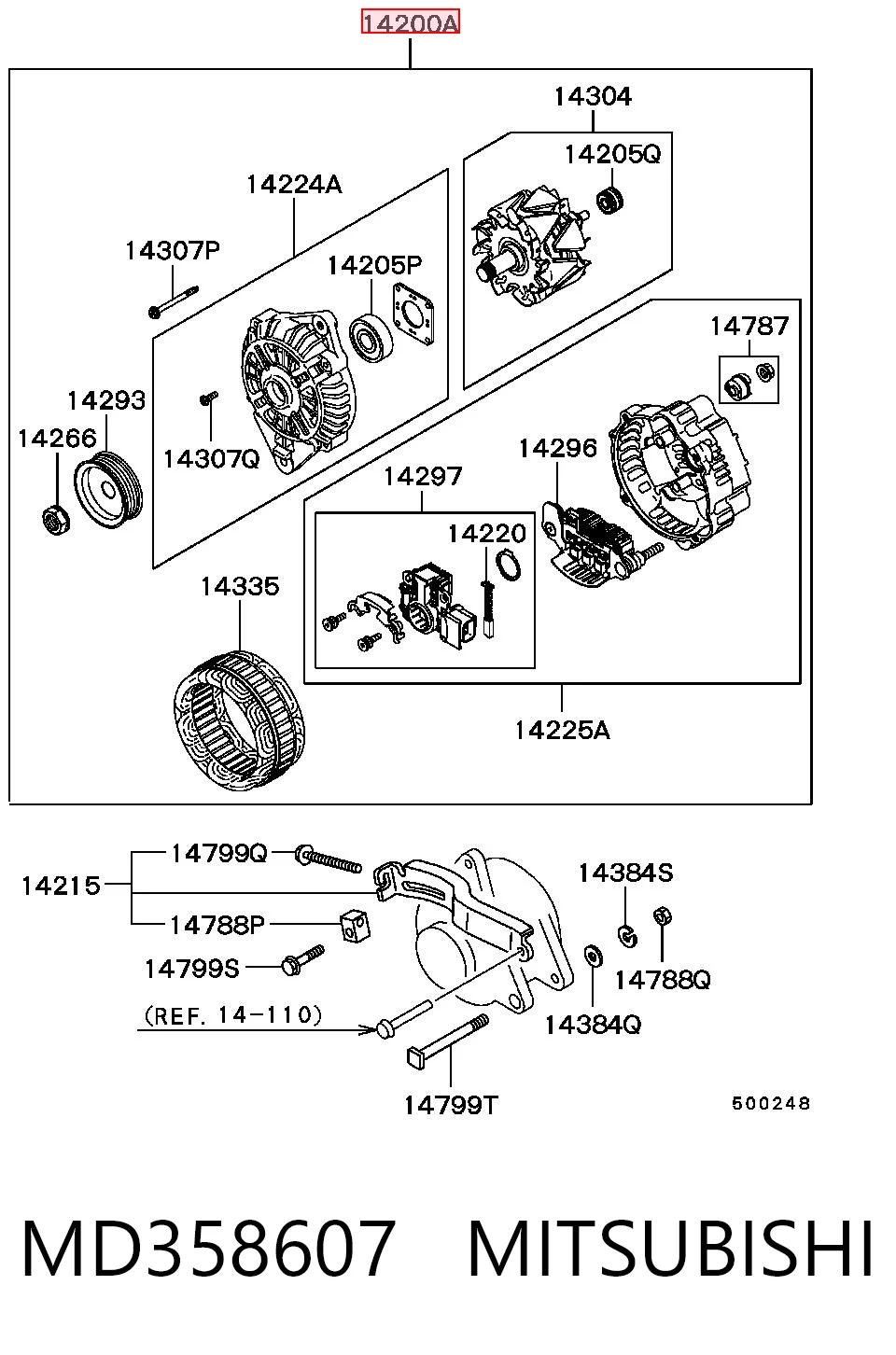 Alternador MITSUBISHI MD358607