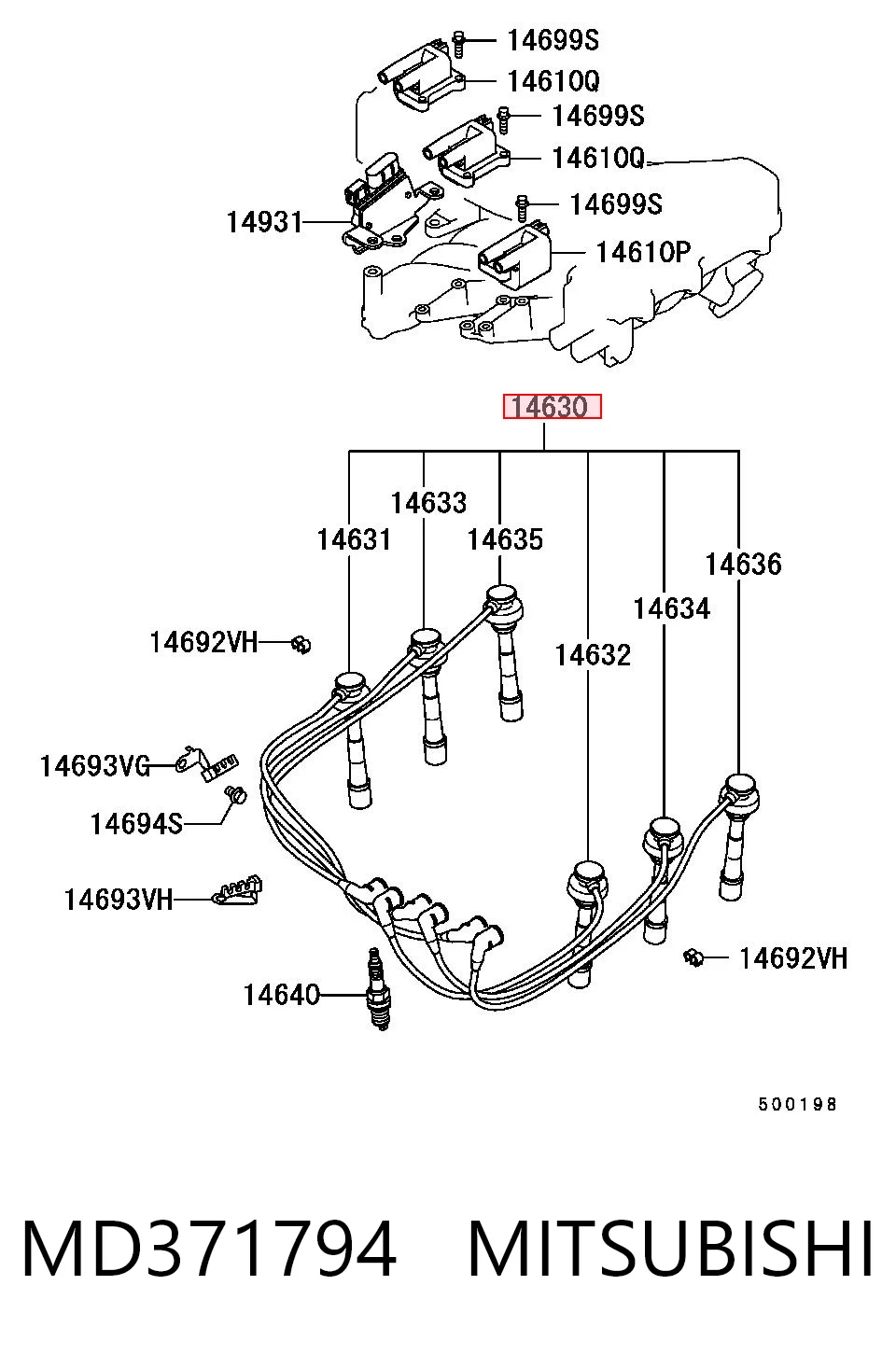 Cables de bujías para Mitsubishi Montero K8, K9
