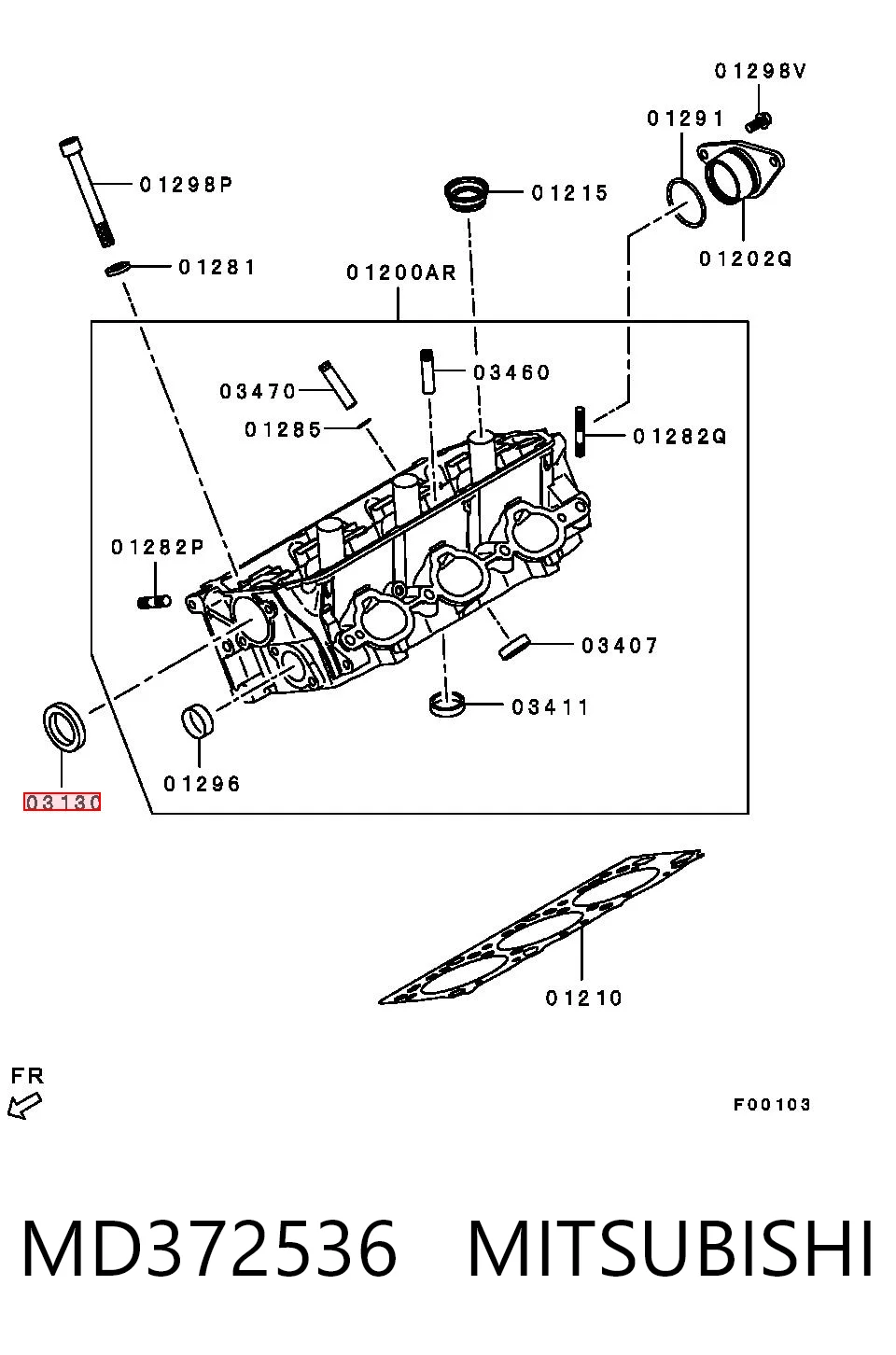 MD372536 Mitsubishi Retén de árbol de levas