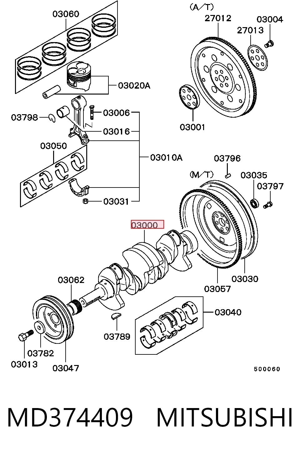 Cigüeñal MD374409 MITSUBISHI