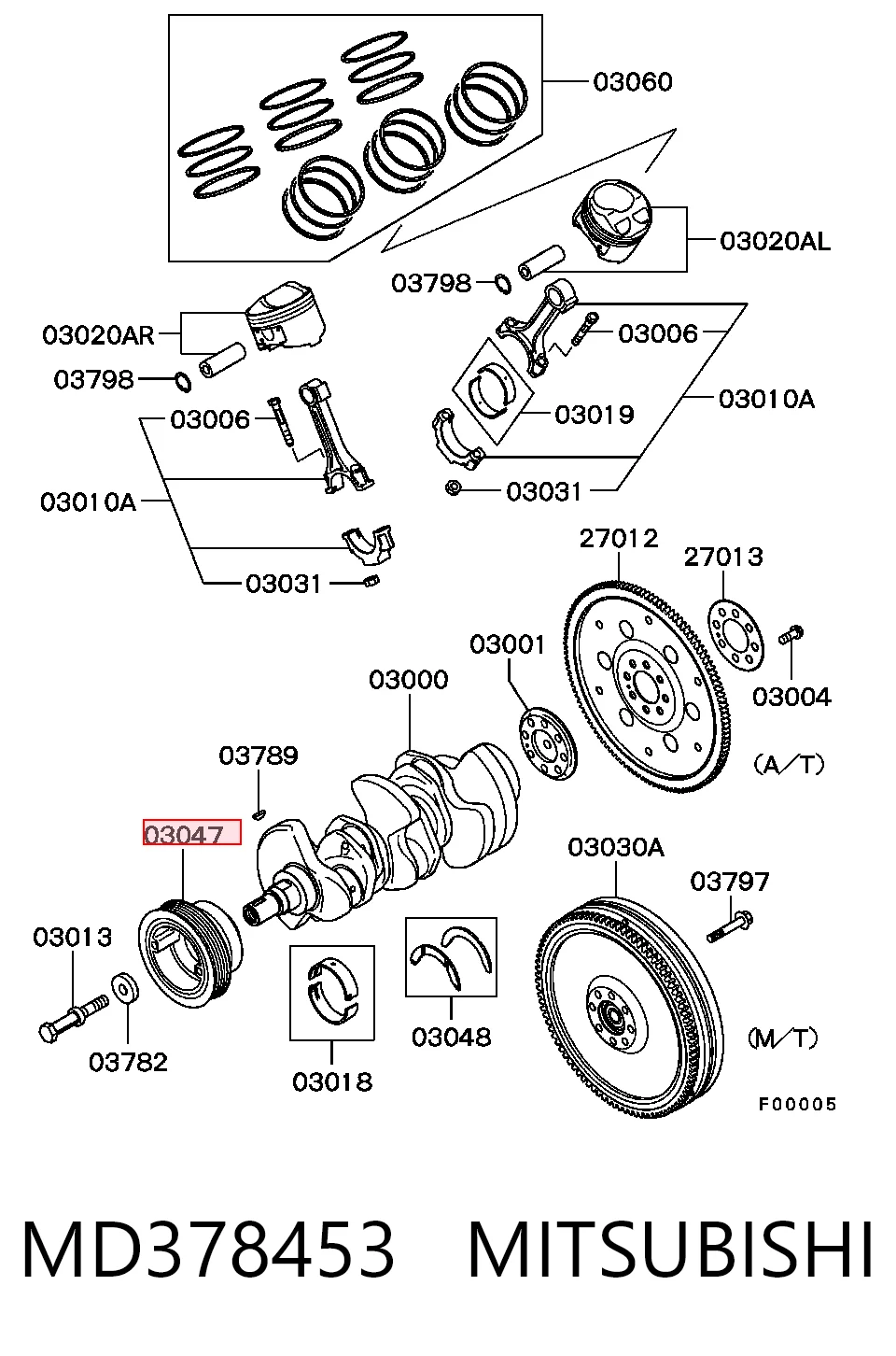 Polea del cigüeñal MD378453 MITSUBISHI