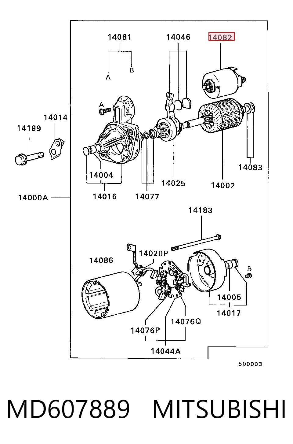 MD607889 Mitsubishi Arranque motores