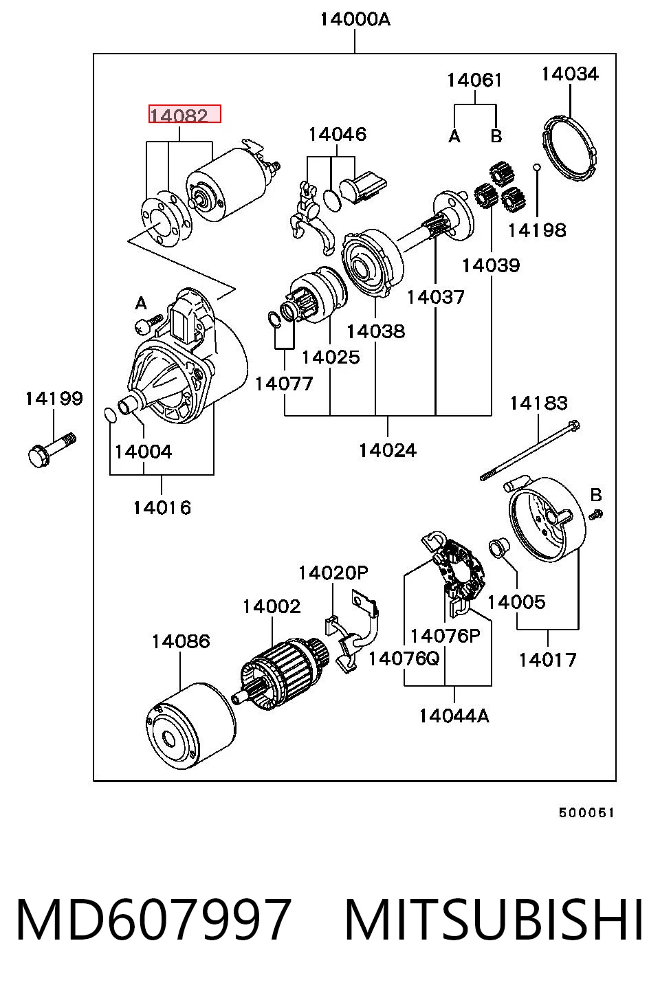 Solenoide arranque para Mitsubishi Galant VI E3A