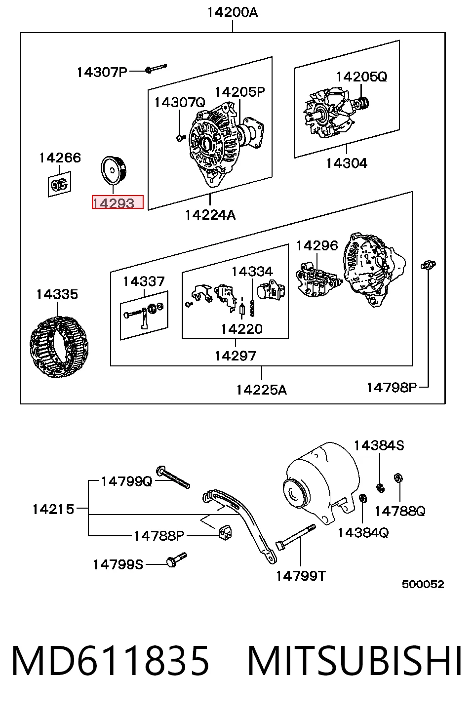 Rueda libre alternador  para Mitsubishi Eclipse I D22A, D27A