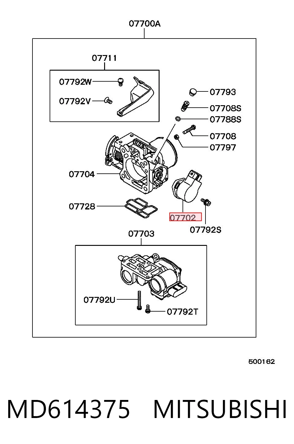 MD614375 Mitsubishi Sensor de posición del acelerador