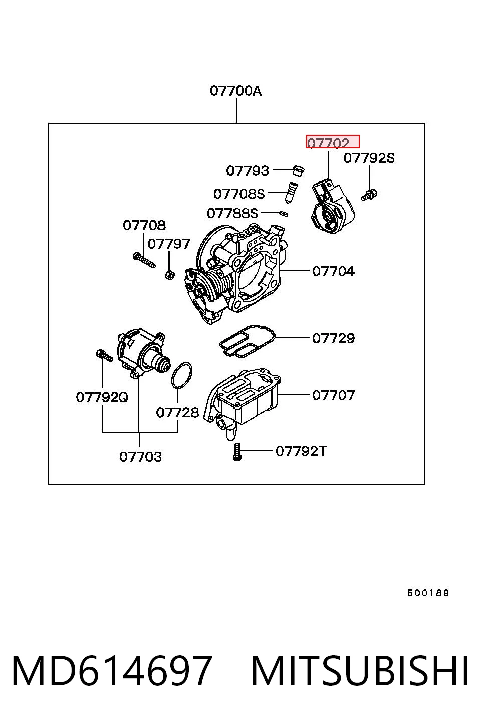 MD614697 Mitsubishi Sensor de posición del acelerador