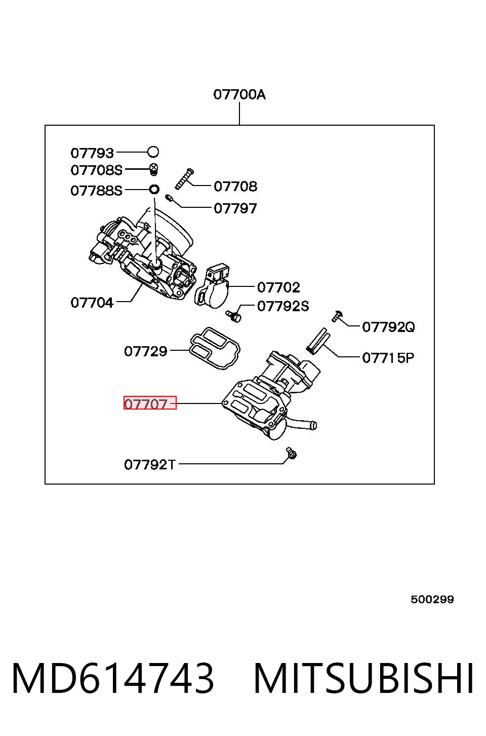 MD614743 Mitsubishi Regulador de ralentí