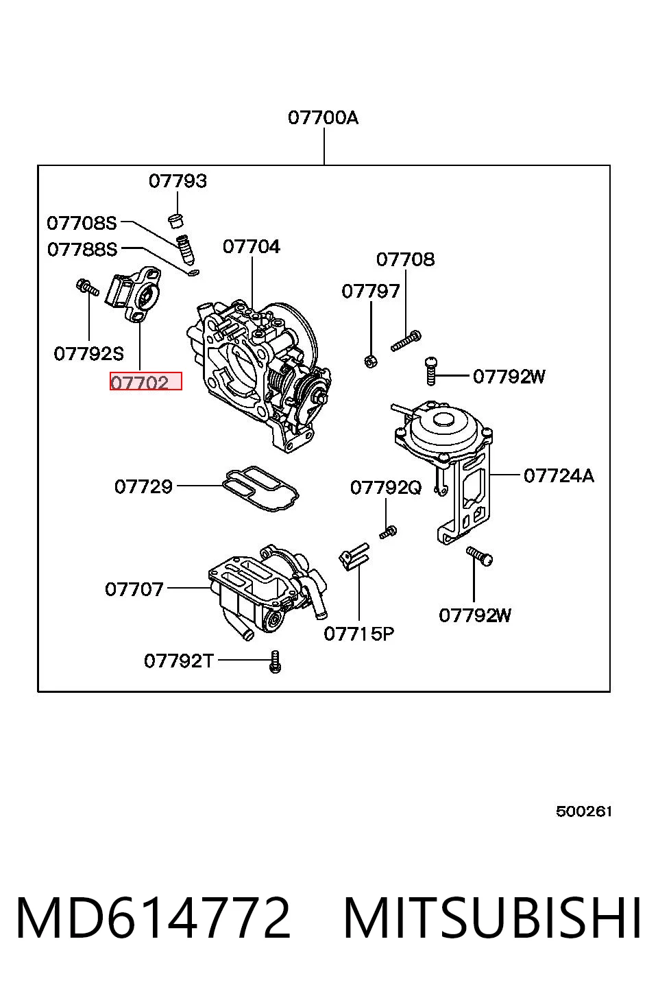 MD614772 Mitsubishi Sensor de posición del acelerador
