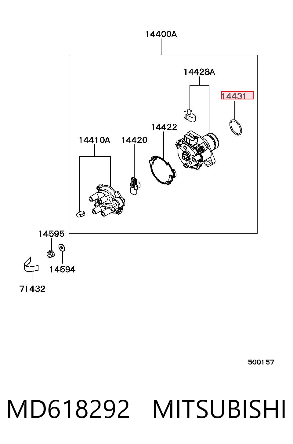 Distribuidor de encendido MD618292 MITSUBISHI