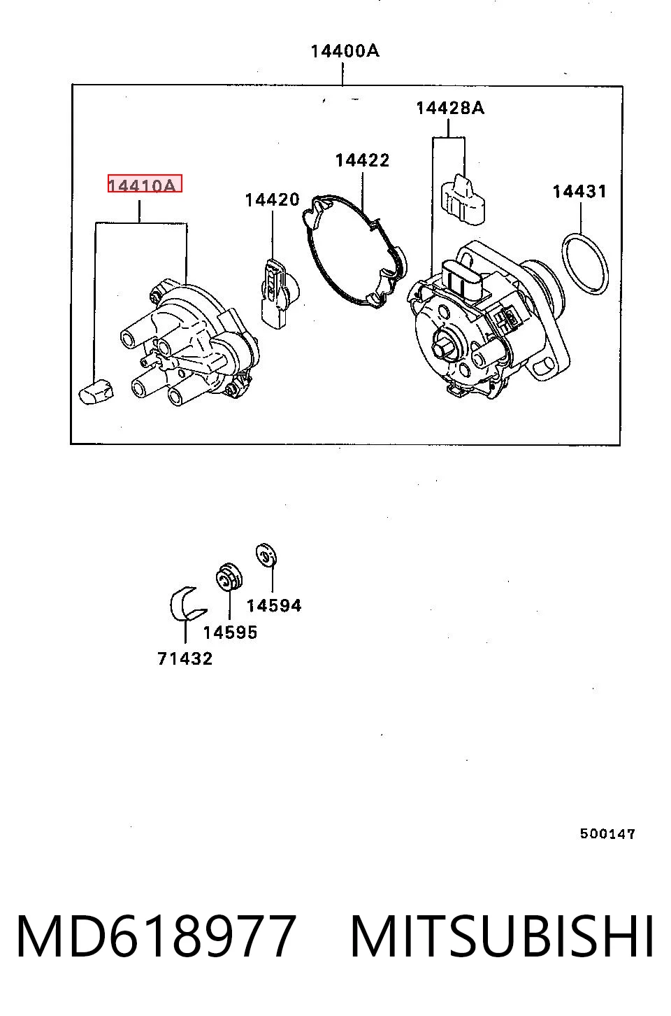 Tapa del distribuidor de encendido MD618977 MITSUBISHI