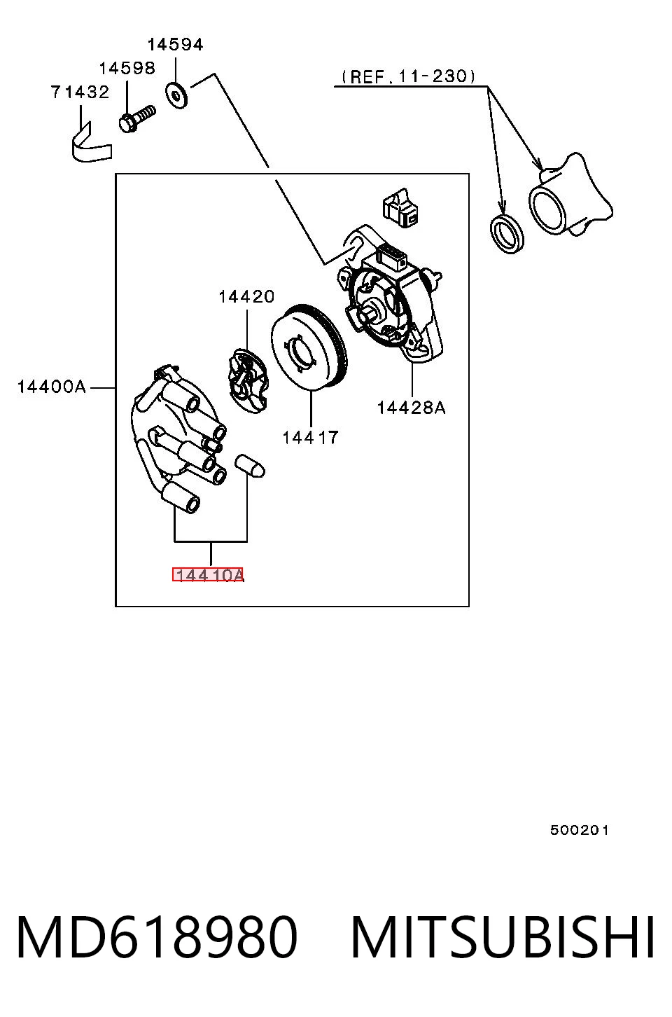 Comprar Tapa del distribuidor de encendido Mitsubishi L 200  K60, K70 a bajo precio