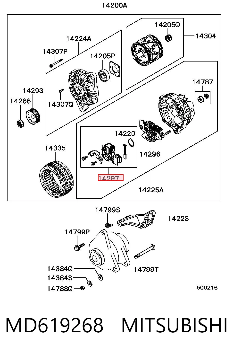 MD619268 Mitsubishi Regulador alternador