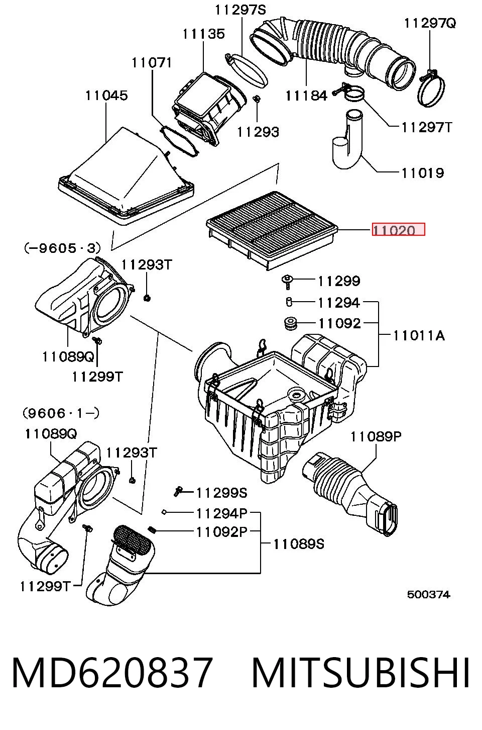 Filtro de aire MD620837 MITSUBISHI