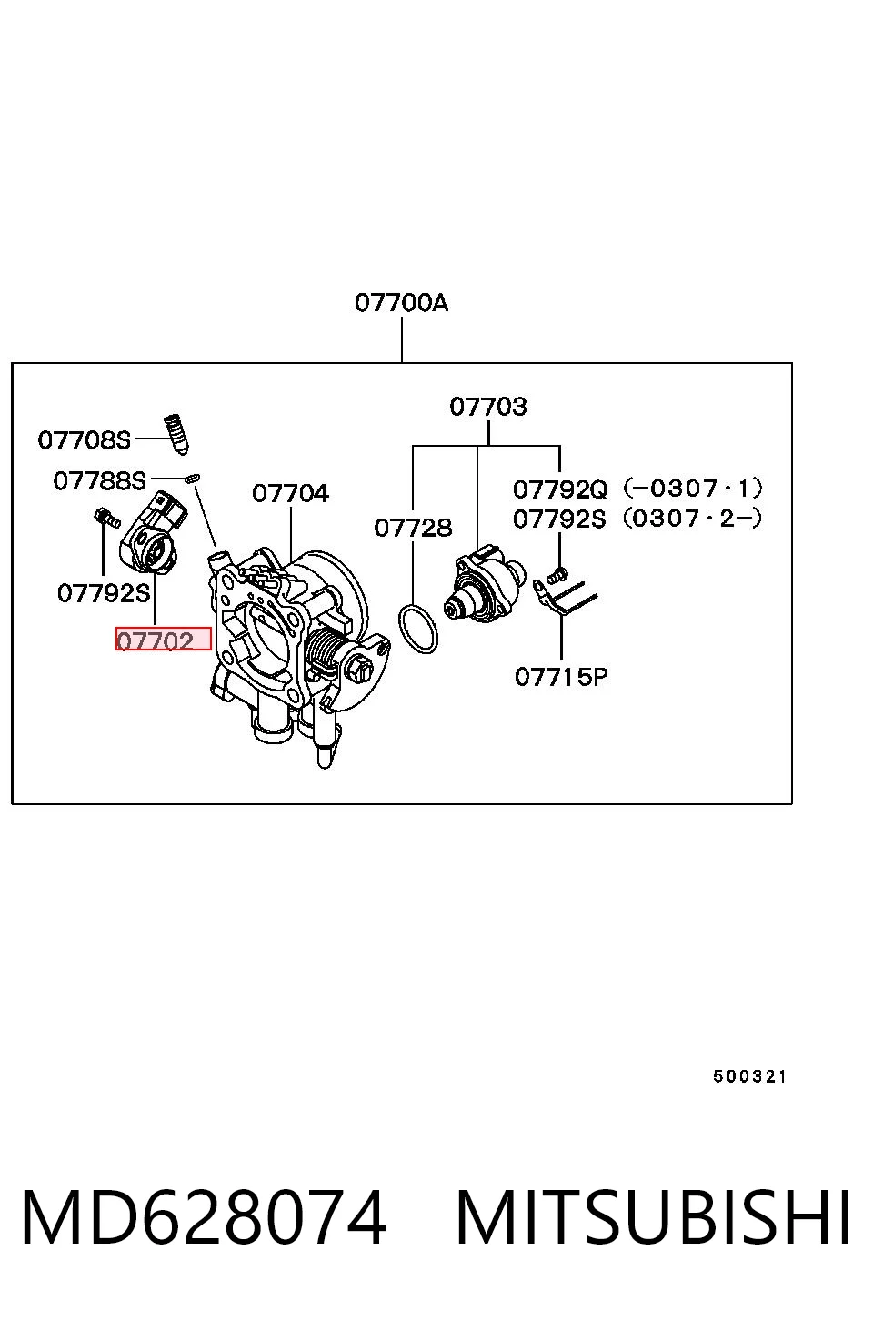 MD628074 Mitsubishi Sensor de posición del acelerador