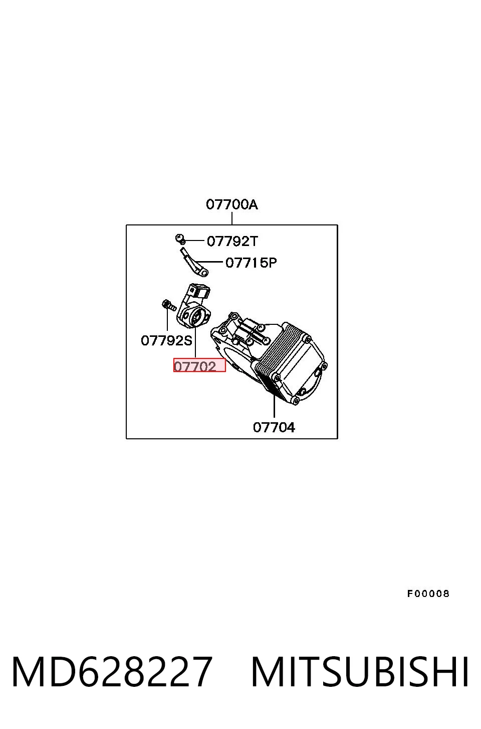 MD628227 Mitsubishi Sensor de posición del acelerador