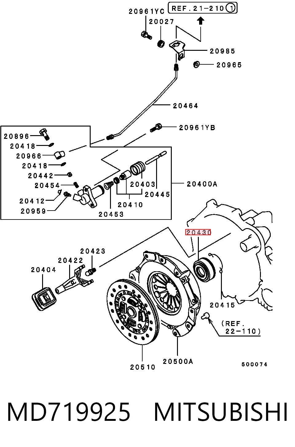 Cojinete embrague para Mitsubishi Lancer IV C6A, C7A