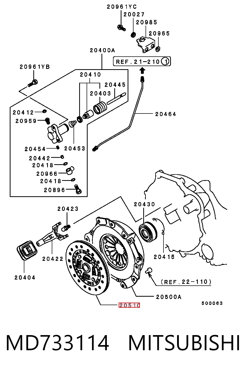 Disco de embrague MD741736 Chrysler