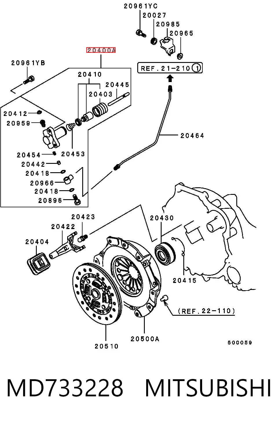 Cilindro receptor de embrague Mitsubishi Eclipse I (1991-1995)