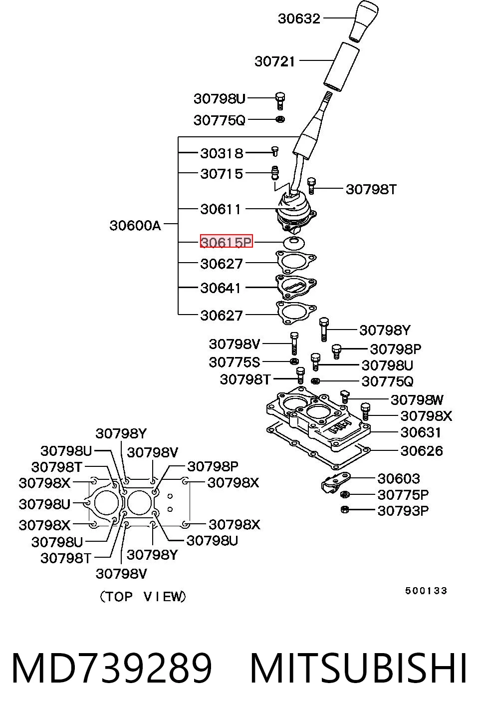 MD739289 Mitsubishi Pomo de palanca de cambios