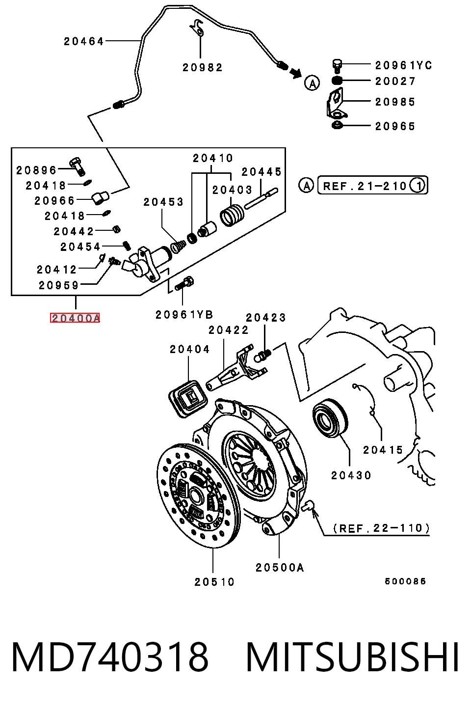 Bombin de embrague Mitsubishi Lancer V (CBW,CDW)
