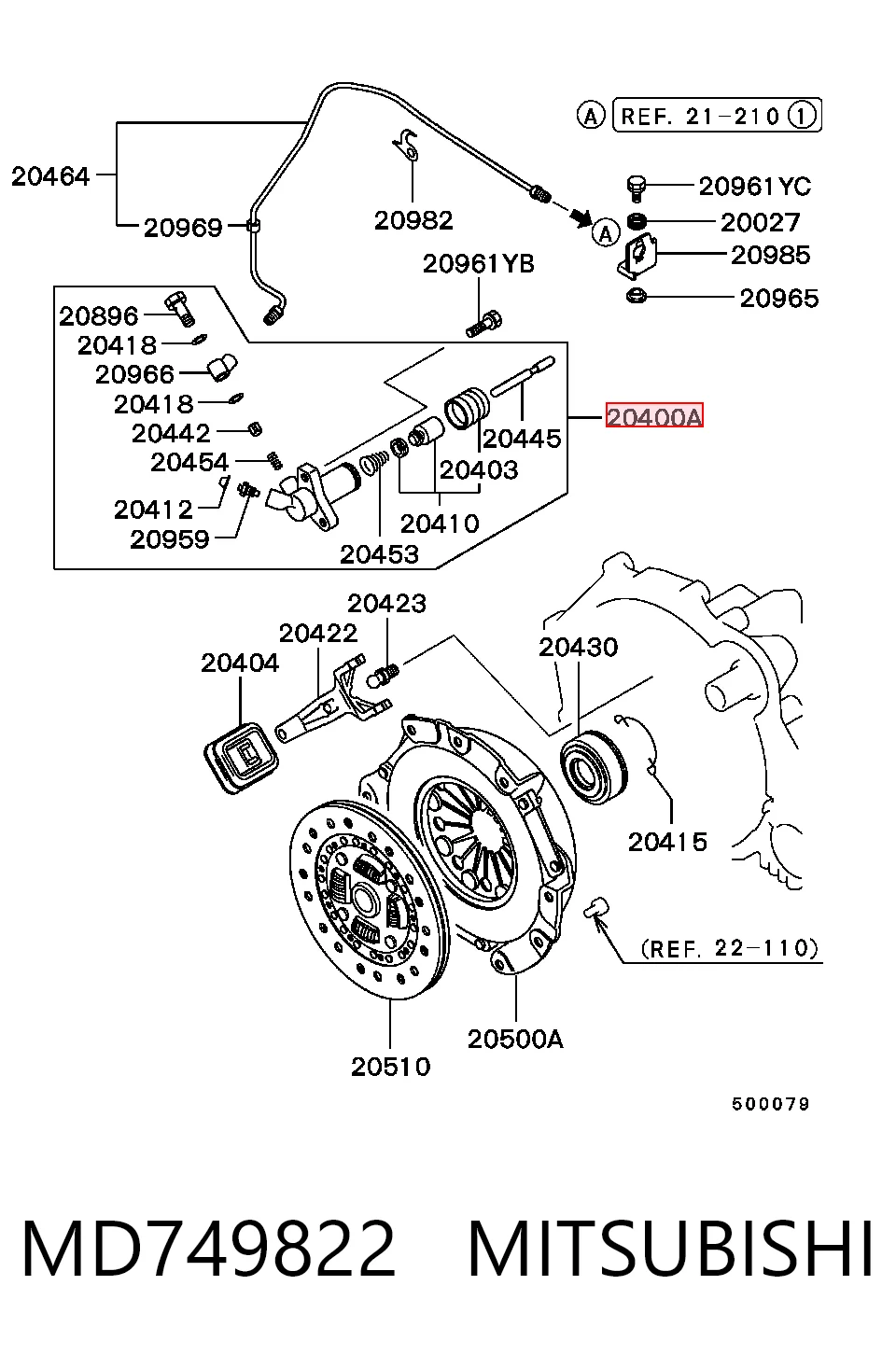 Precio del repuesto Cilindro receptor embrague Lancer V familiar