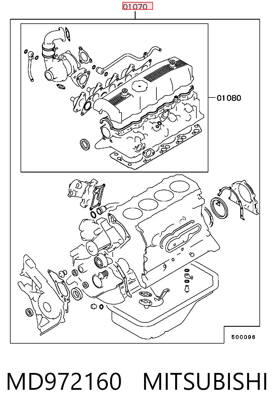 Juego de juntas para motor para Mitsubishi L 200 K60, K70